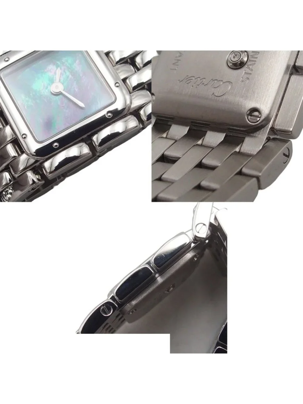 Cartier Panther Ribbon Blue Shell SS Watch Quartz Completed